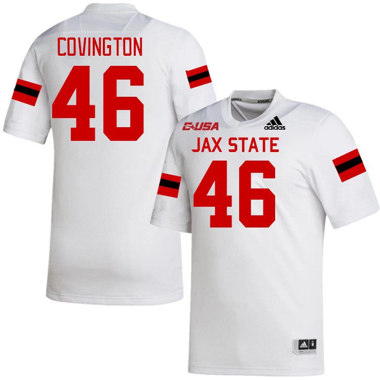 #46 Nick Covington Jacksonville State Gamecocks College Football Jerseys Stitched-White